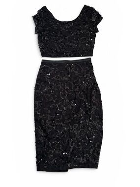 Express Black Sequin Lace Detail Skirt